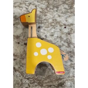 Skip Hop Wooden Giraffe Toy Yellow Polka Dot Sliding Neck RU072514 Plywood